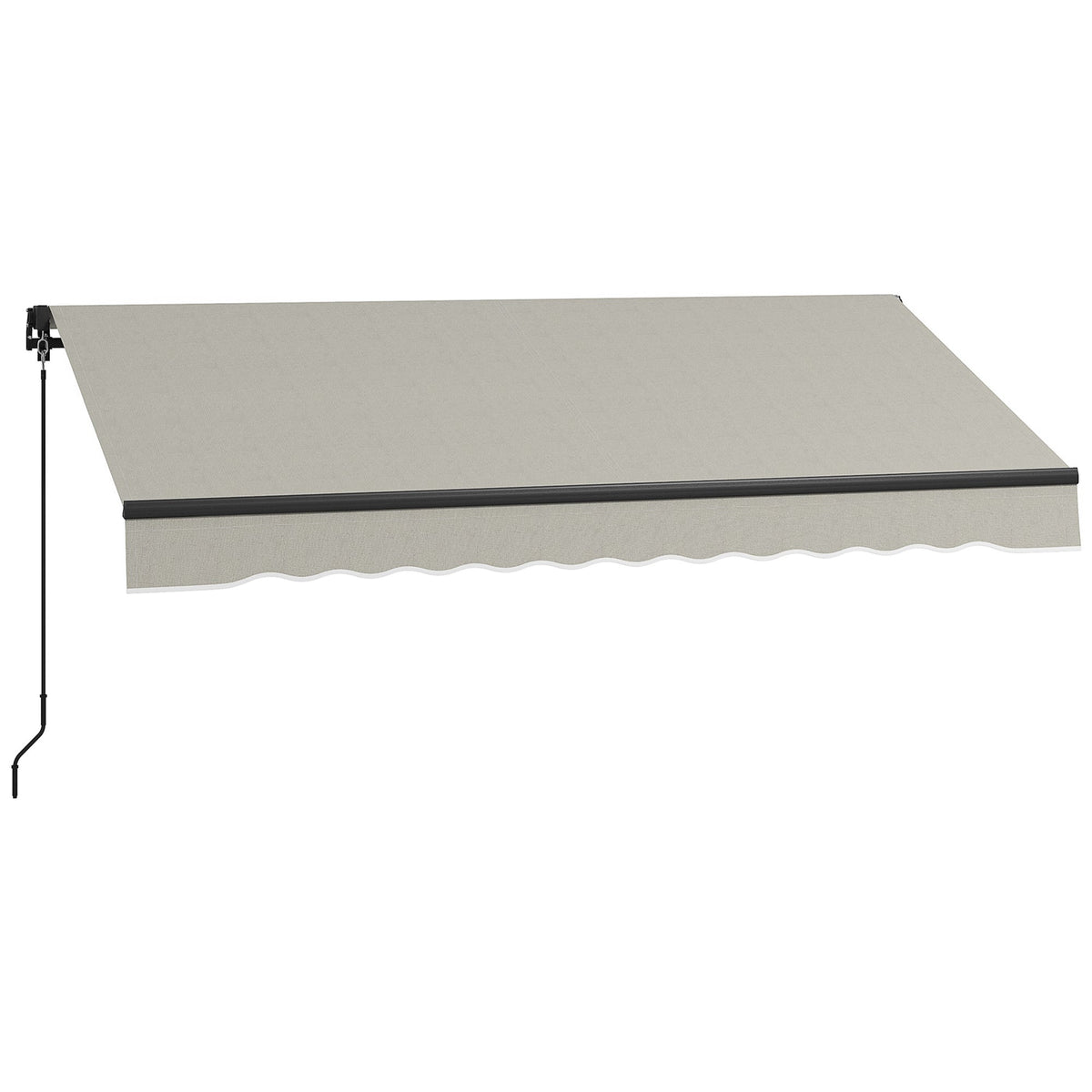 8' x 6.5' Retractable Awning with Manual Crank, 280gsm UV Resistant Fabric and Aluminum Frame, Light Grey