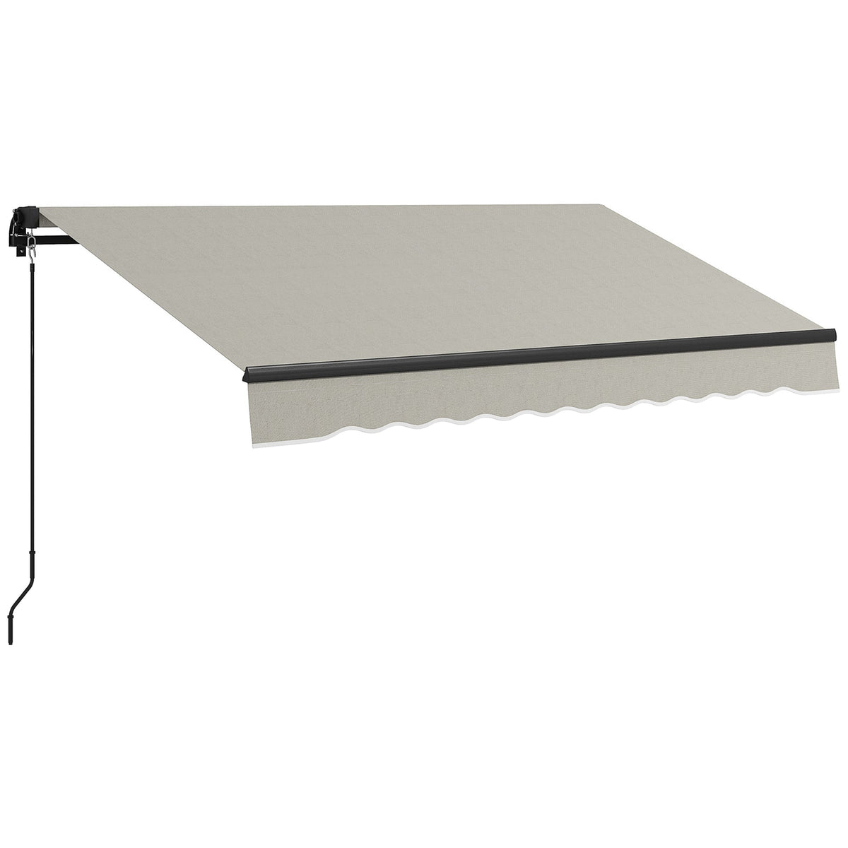 8' x 6.5' Retractable Awning with Manual Crank, 280gsm UV Resistant Fabric and Aluminum Frame, Light Grey