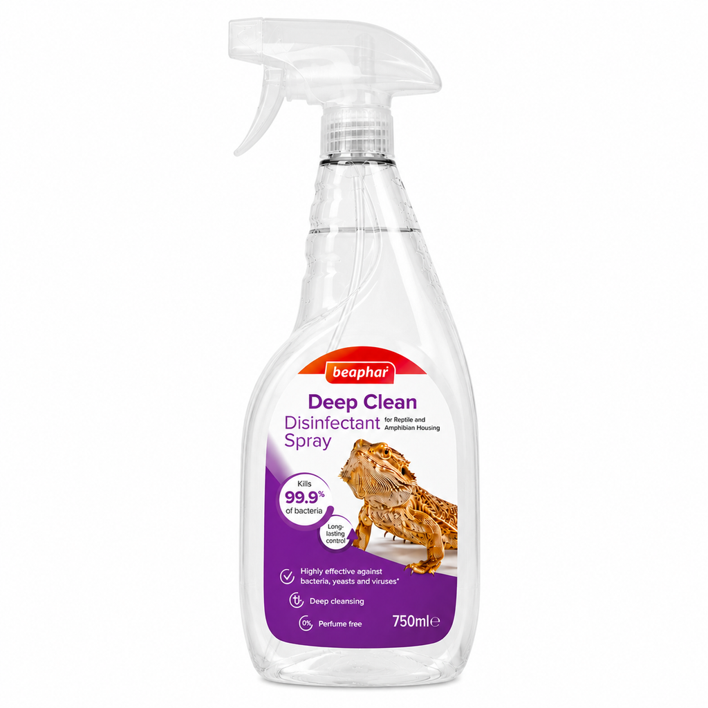 Beaphar Deep Clean Reptile Disinfectant 750ml Vivarium Terrarium Cleaner Spray
