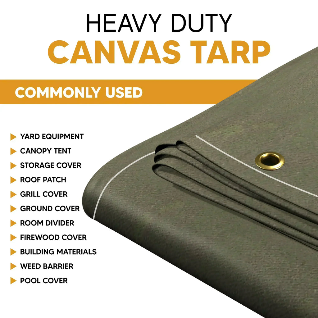 Olive Drab Canvas Tarp 10' x 10'