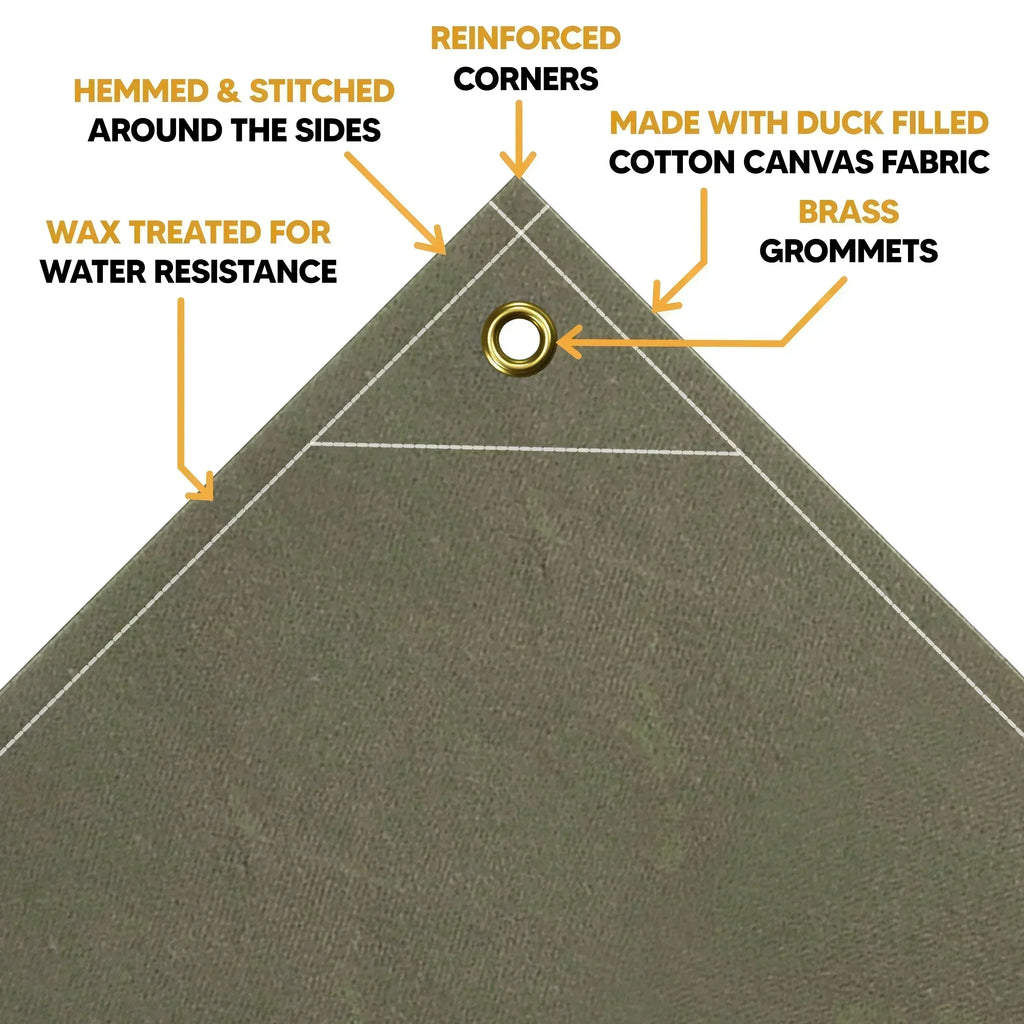 Olive Drab Canvas Tarp 10' x 10'