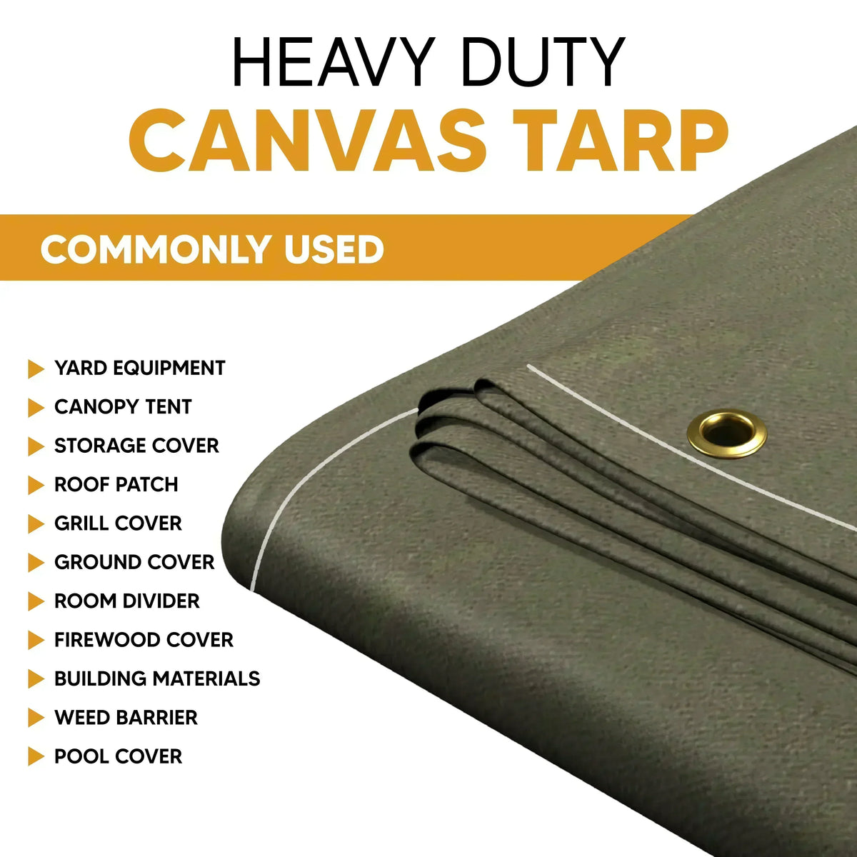 Olive Drab Canvas Tarp 10' x 12'