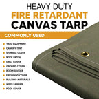 Fire Retardant Canvas Tarp 10' x 12'