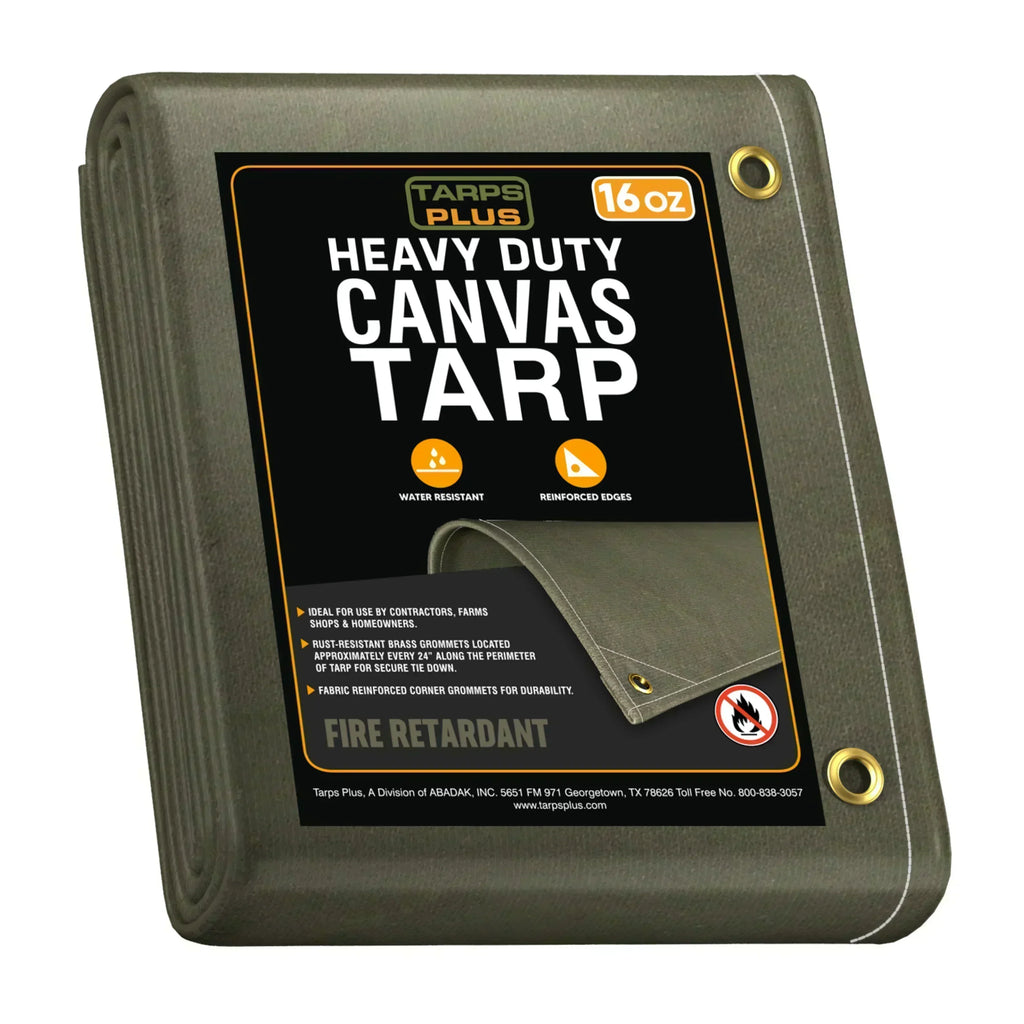 Fire Retardant Canvas Tarp 12' x 16'