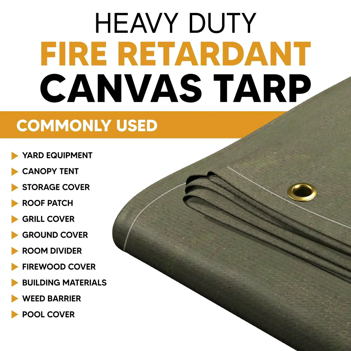 Fire Retardant Canvas Tarp 16' x 20'