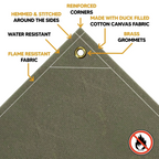 Fire Retardant Canvas Tarp 6' x 10'