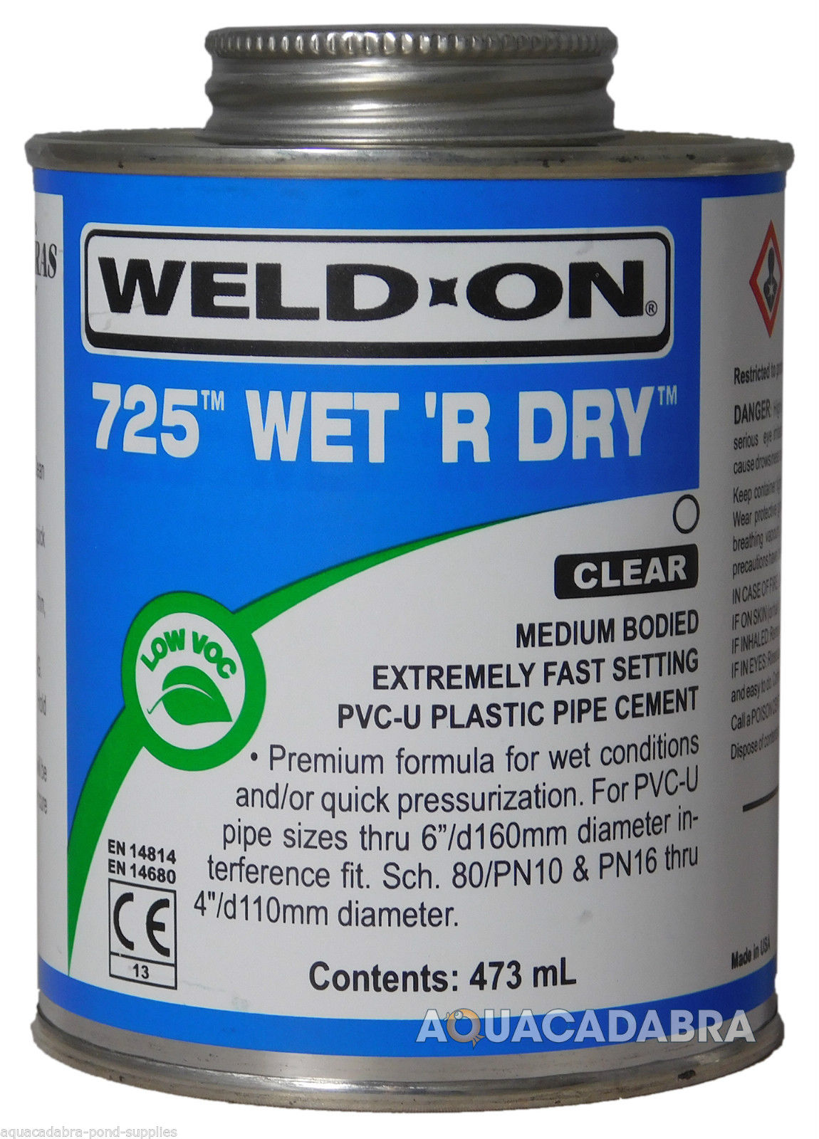 Weld-On 725 Wet R Dry PVC Pipe Cement 237ml
