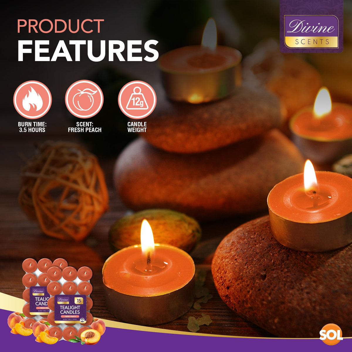 Scented Tea Light Candles | 4 Hour Burn Fragrance | 15-30 Pack