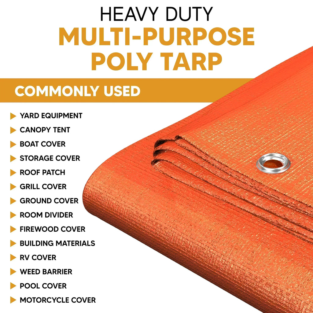 Orange Poly Tarp 6' x 10'