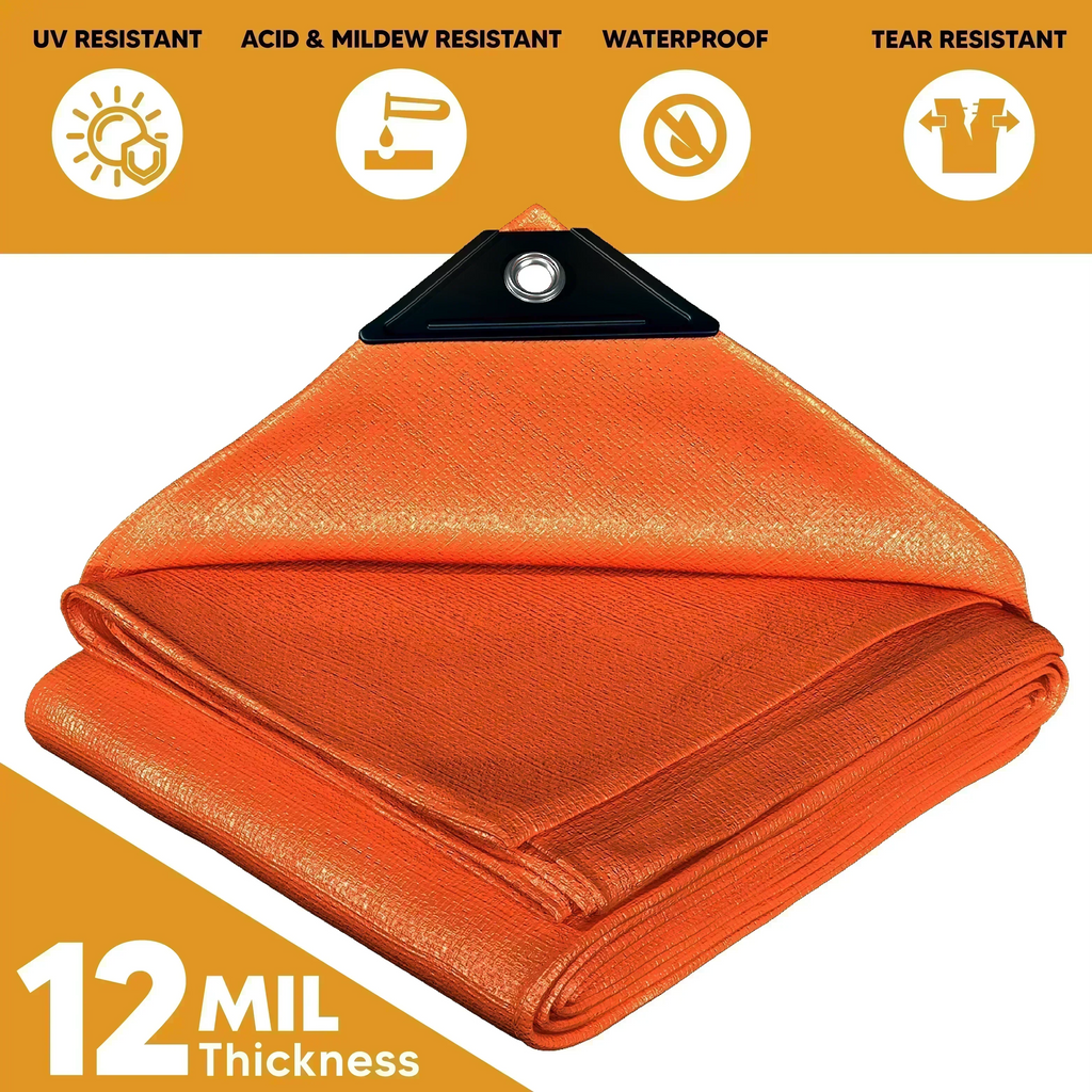 Orange Poly Tarp 6' x 10'