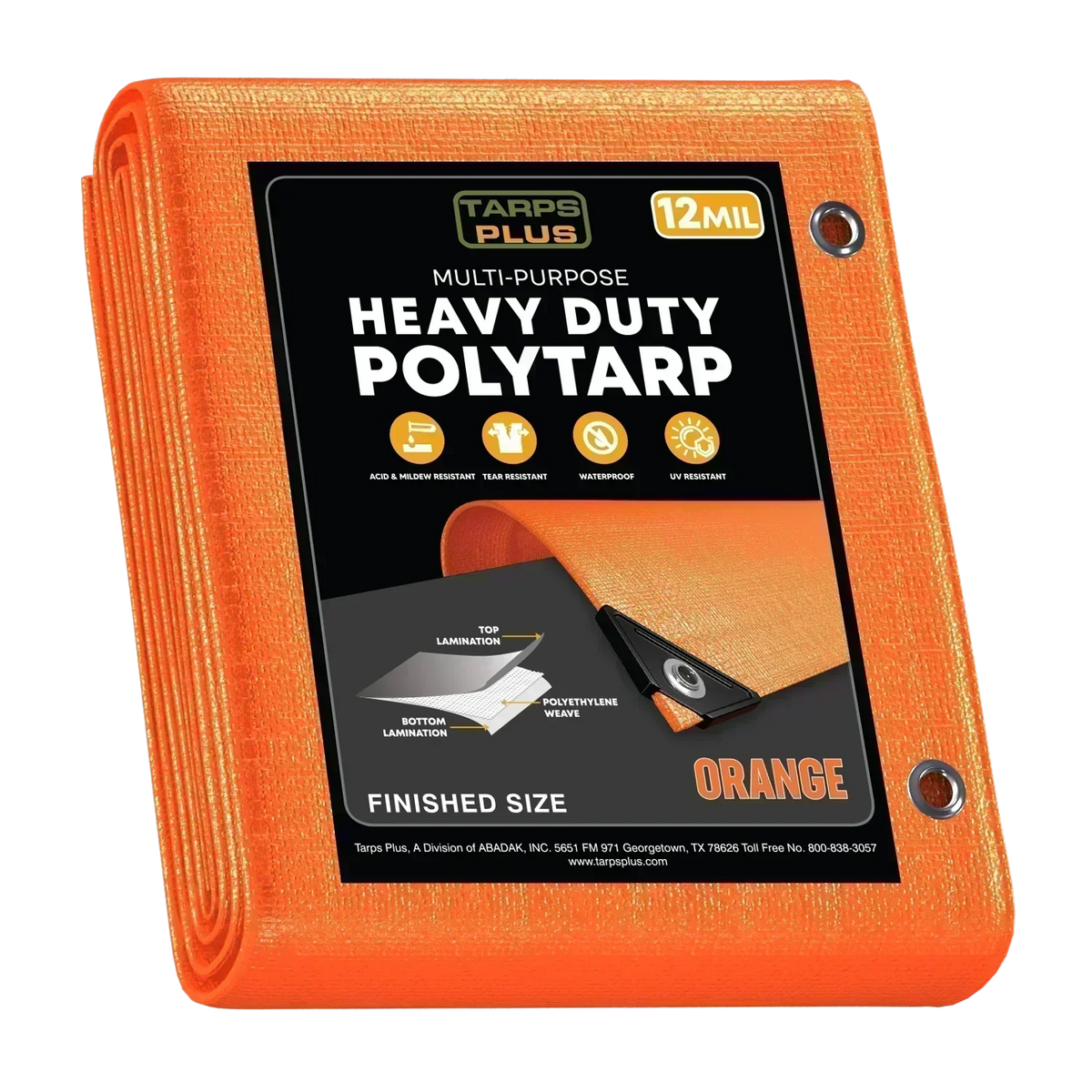 Orange Poly Tarp 6' x 10'