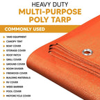 Orange Poly Tarp 10' x 20' - Case of 5