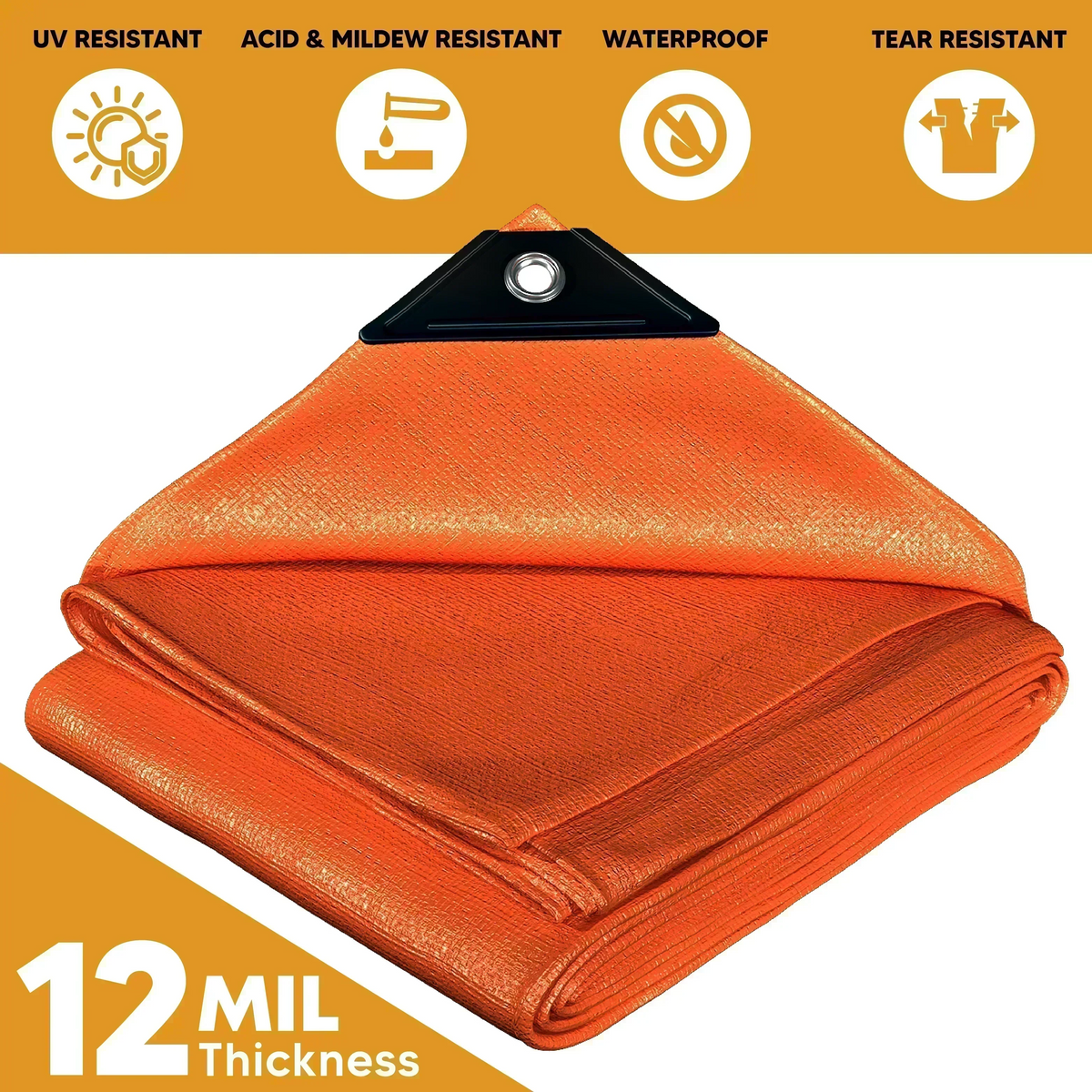 Orange Poly Tarp 14' x 20' - Case of 3