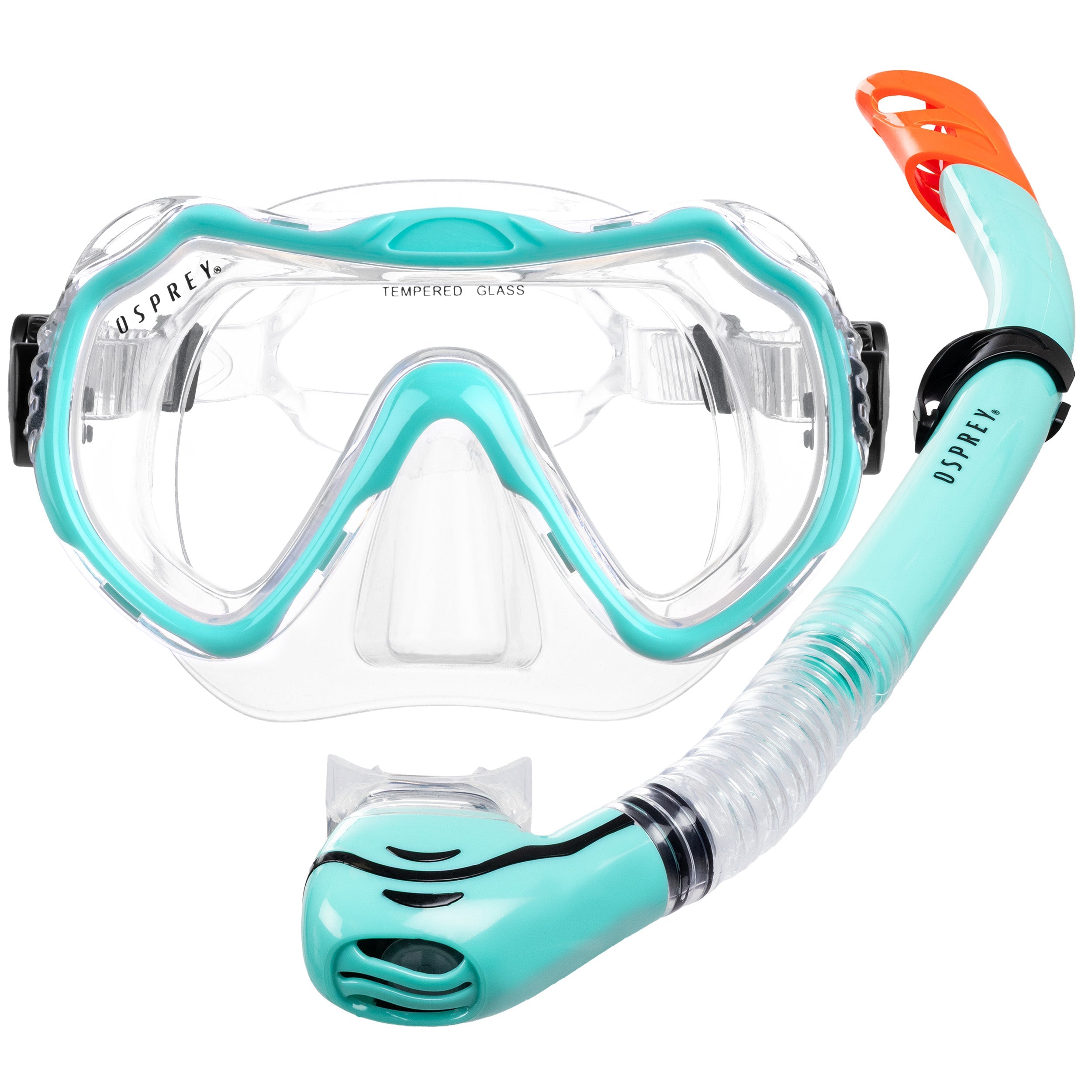 Adult Single Lens Snorkel Set - Aqua
