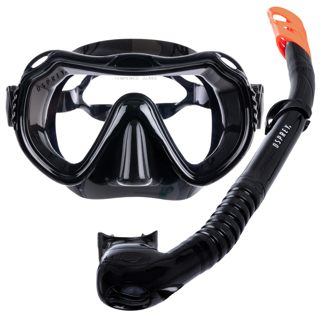 Adult Single Lens Snorkel Set - Black