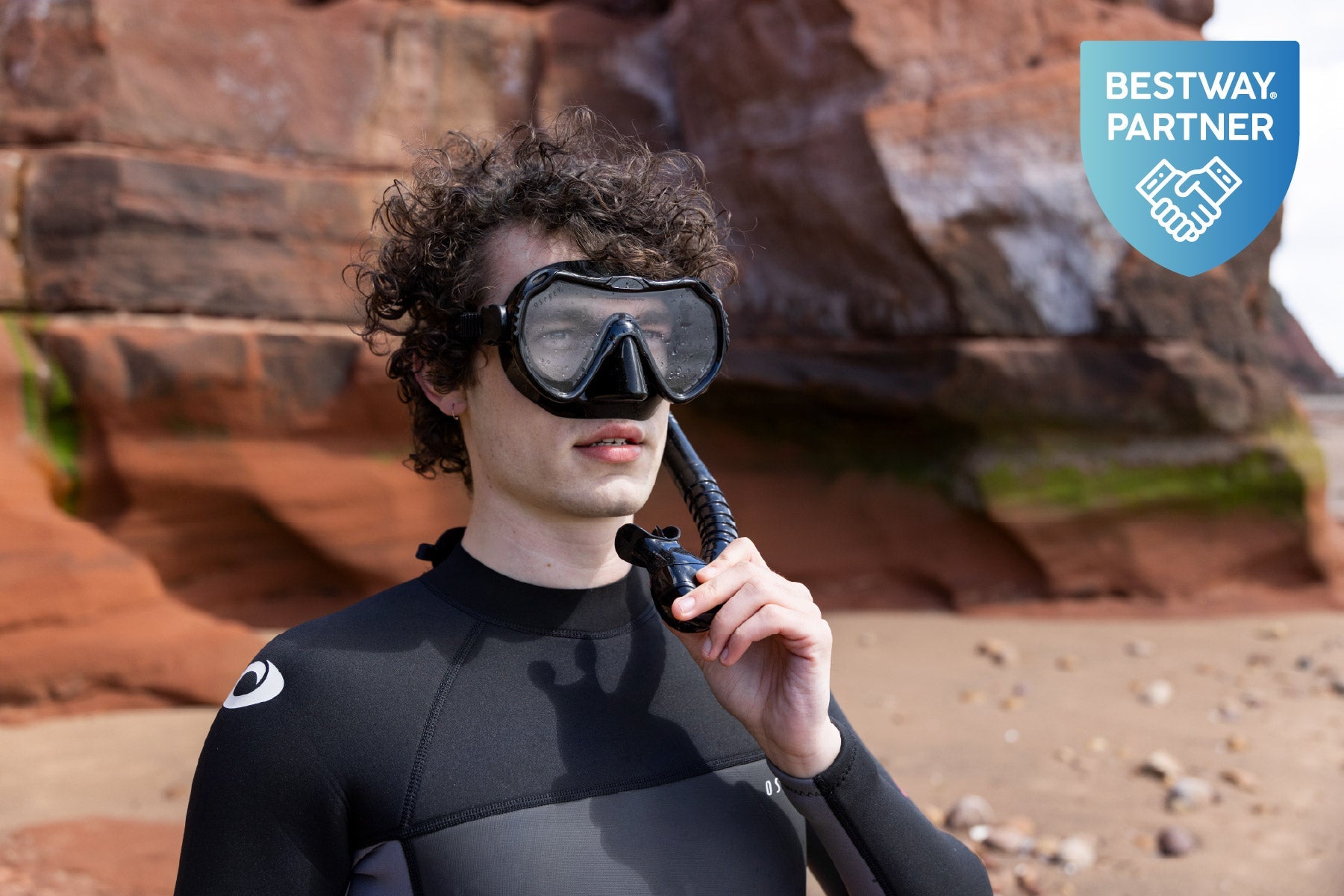 Adult Single Lens Snorkel Set - Black