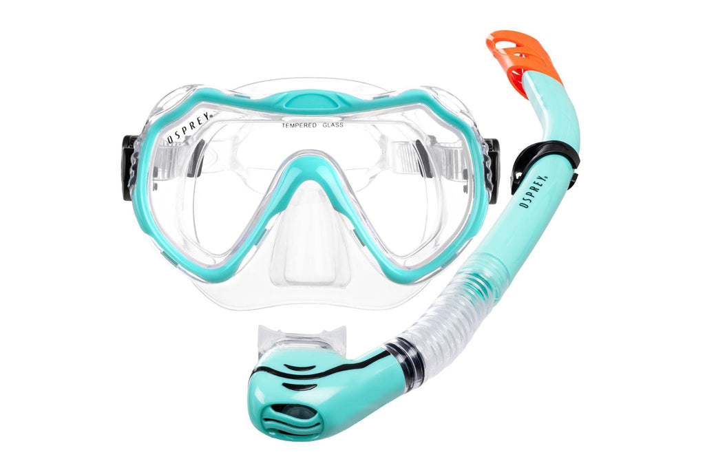 Adult Single Lens Snorkel Set - Aqua