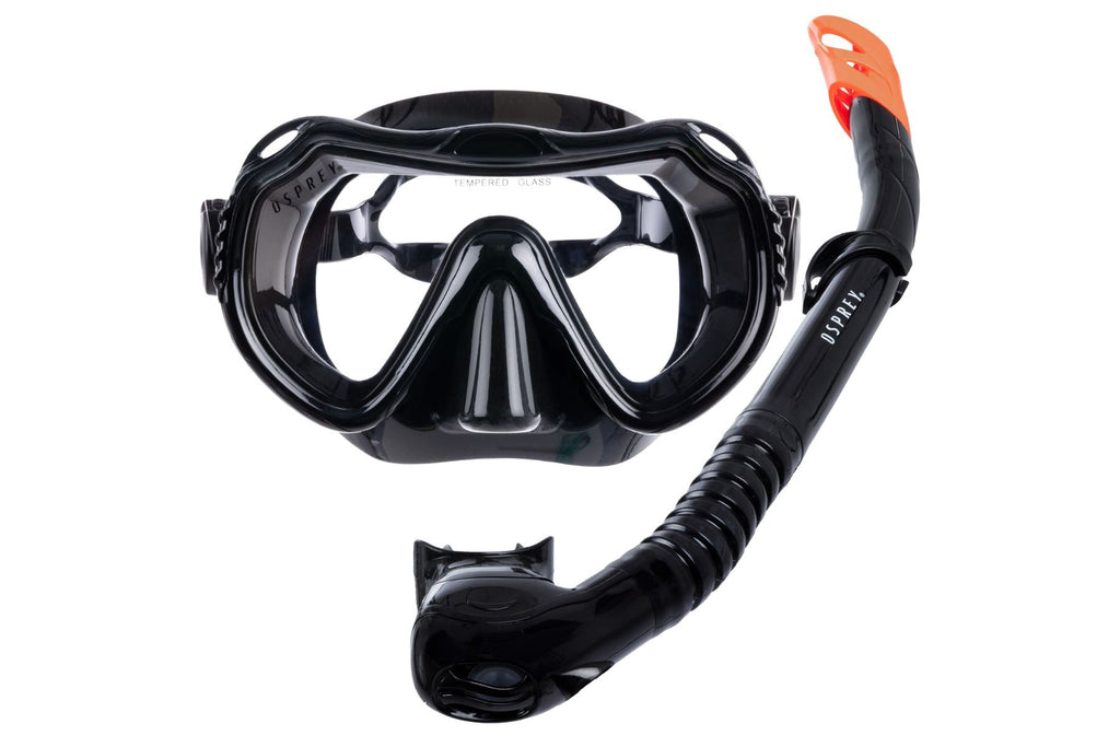 Adult Single Lens Snorkel Set - Black