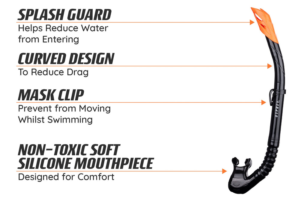 Adult Split Lens Snorkel Set - Black
