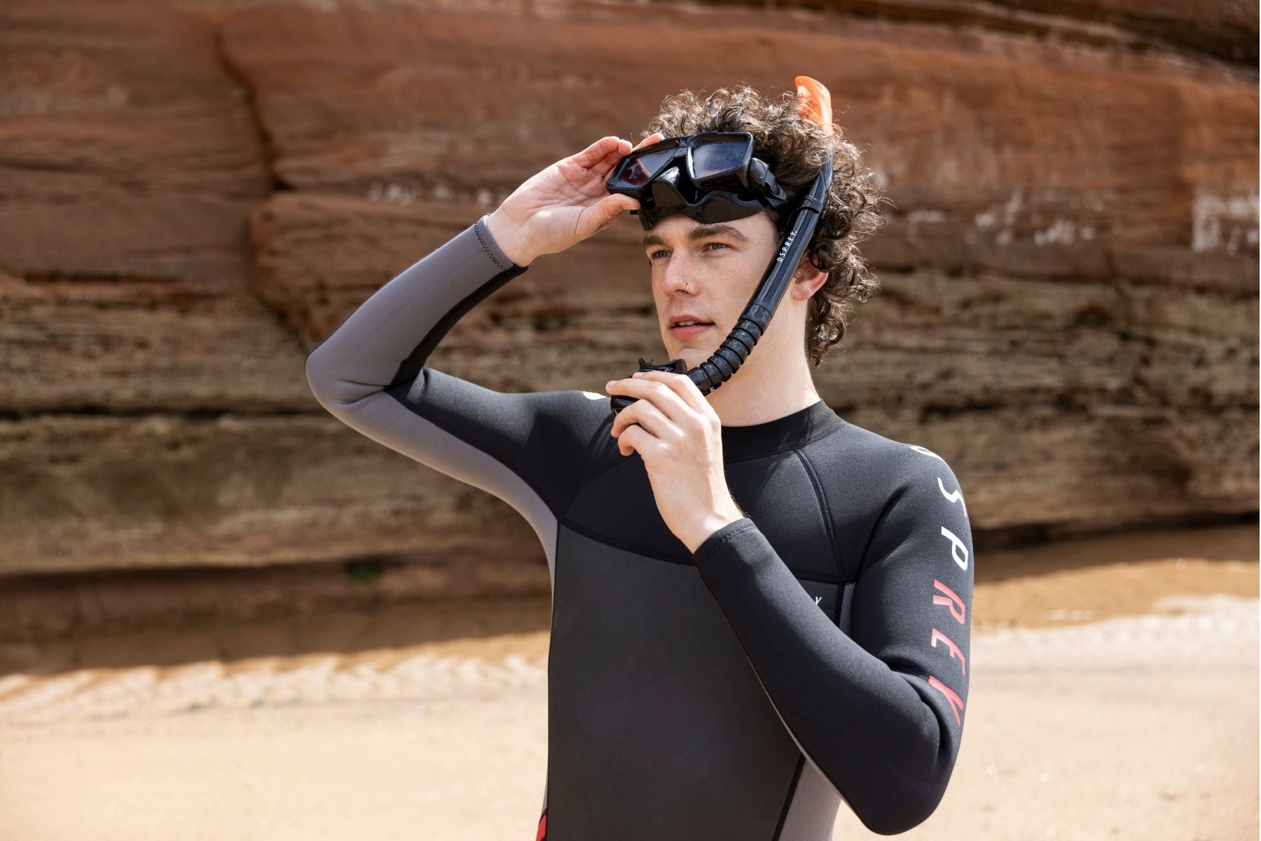 Adult Split Lens Snorkel Set - Black