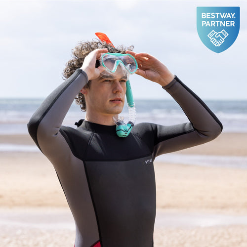 Adult Single Lens Snorkel Set - Aqua