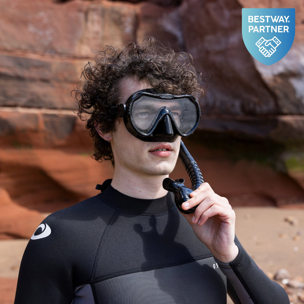 Adult Single Lens Snorkel Set - Black