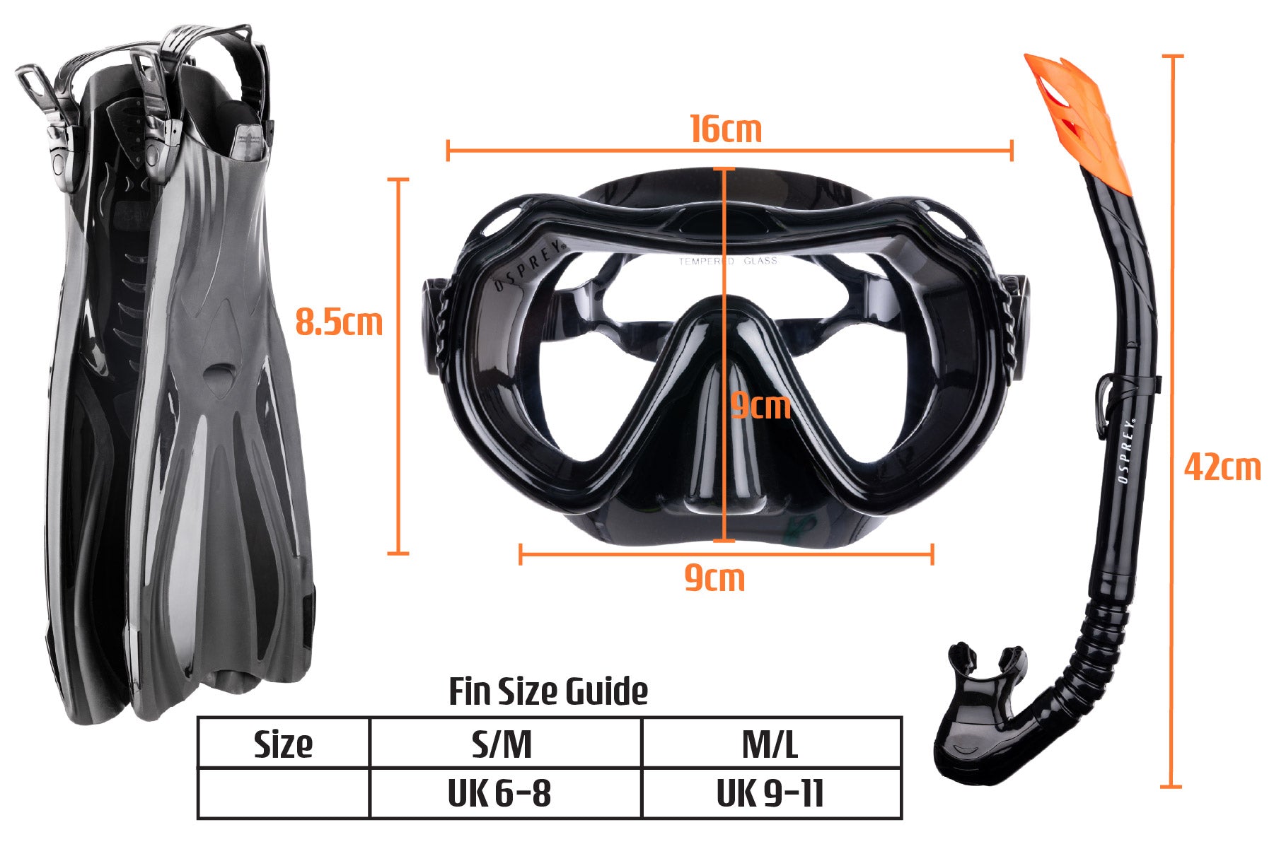 Adult Snorkel Set with Fins