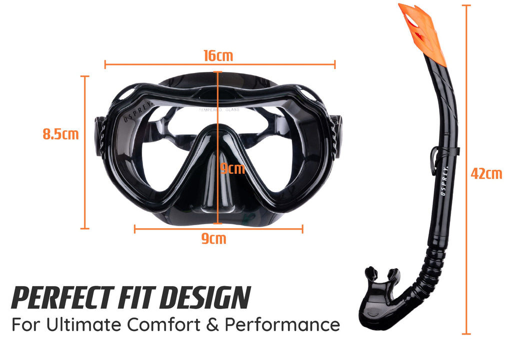 Adult Single Lens Snorkel Set - Black