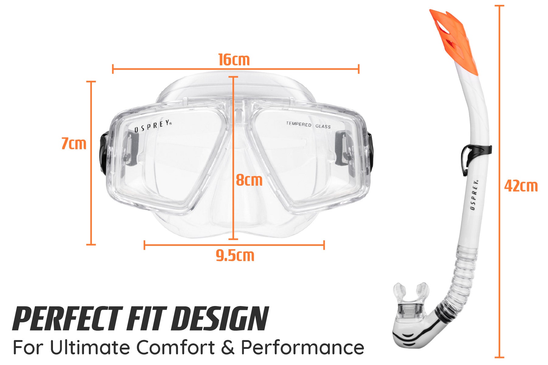 Adult Split Lens Snorkel Set - Clear