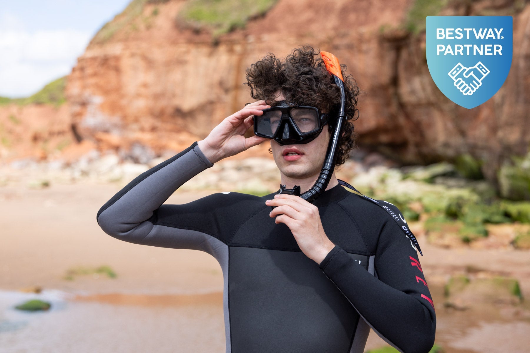 Adult Split Lens Snorkel Set - Black