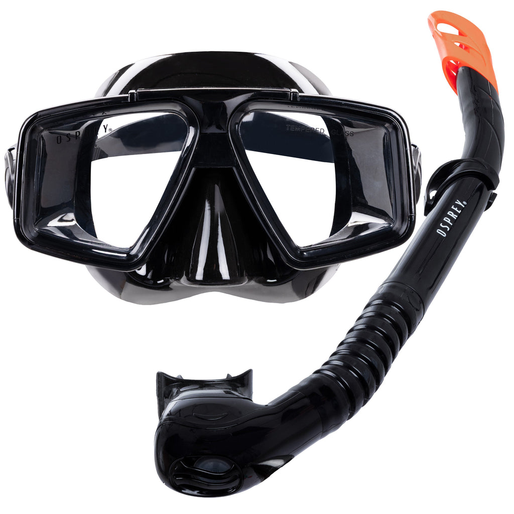 Adult Split Lens Snorkel Set - Black