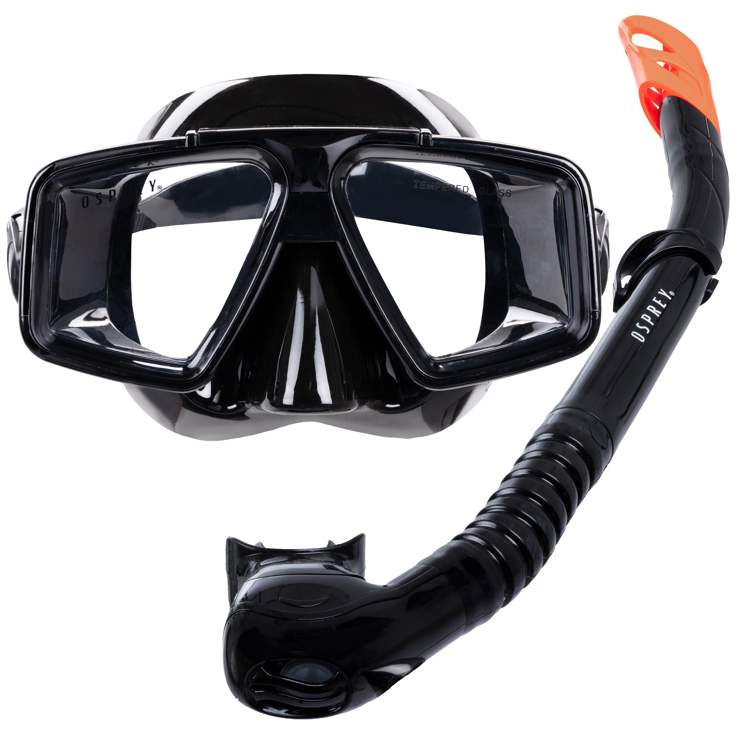 Adult Split Lens Snorkel Set - Black