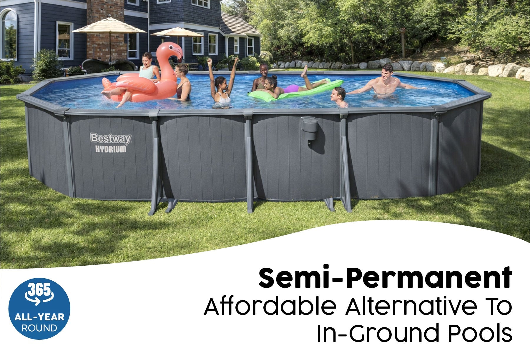24ft x 52in Oval Hydrium Steel Above Ground Pool Set