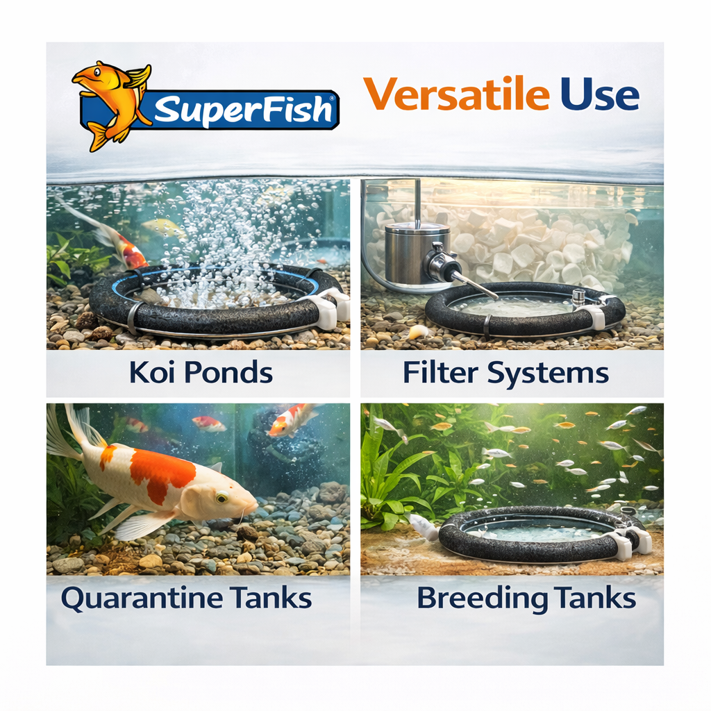 Superfish Sinking Air Bubble Ring - Pond & Aquarium Aeration Oxygen Diffuser