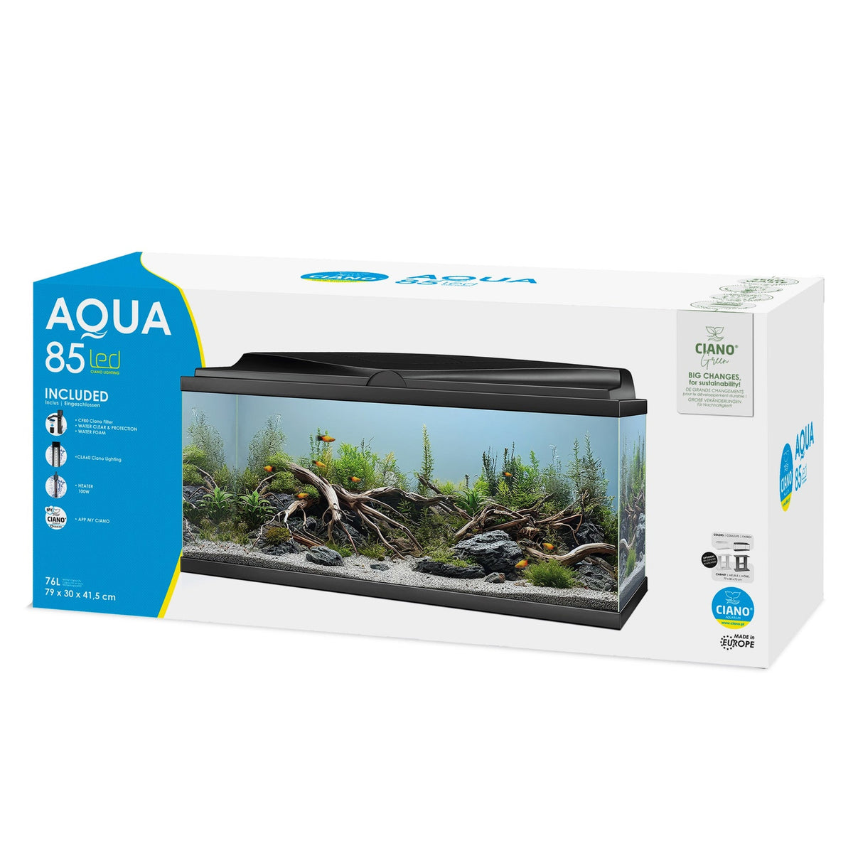 Ciano Aqua 85 LED Aquarium 76L with Filter & Heater