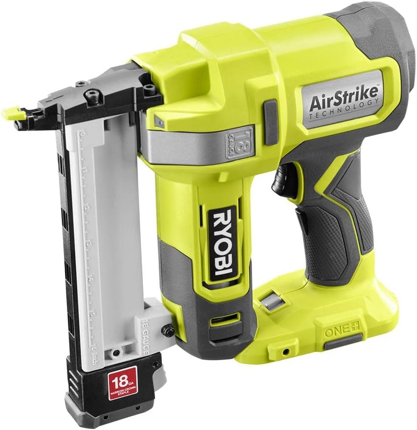 Open Box - RYOBI 18V ONE+ AirStrike 18-Gauge Cordless Lithium-Ion Narrow Crown Stapler (Tool-Only)