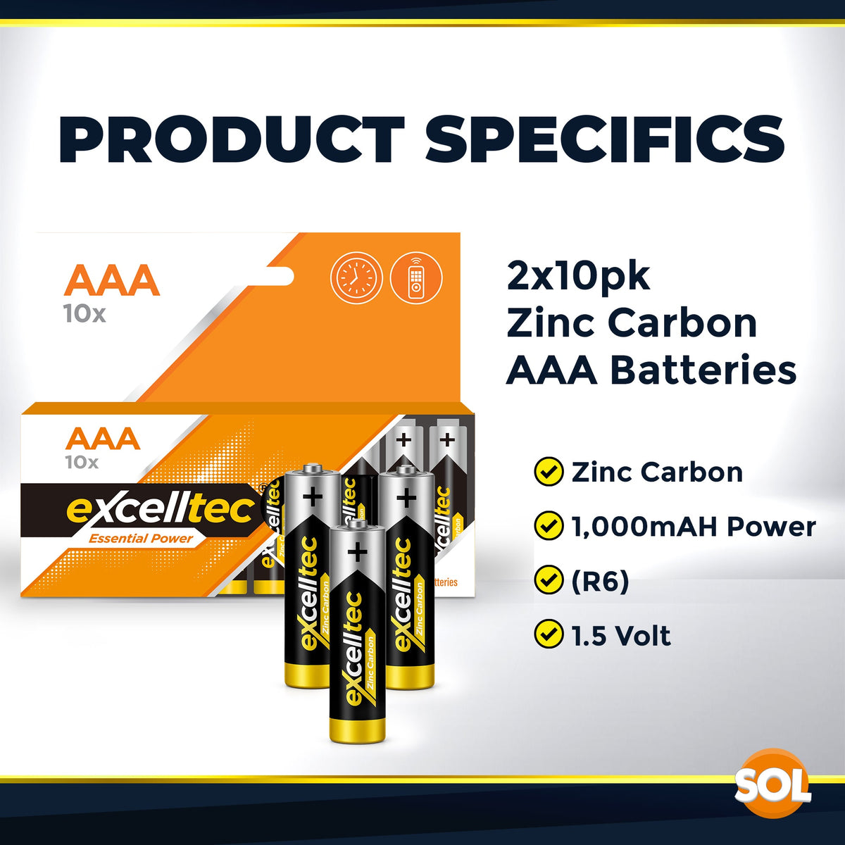 AA AAA Batteries | Heavy Duty 1.5v Long Life Battery Set | 20 Pack