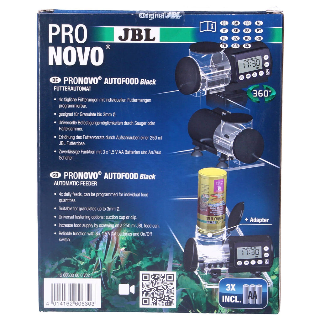 JBL AutoFeed Fish Feeder – Programmable, ProNovo Adapter, Black
