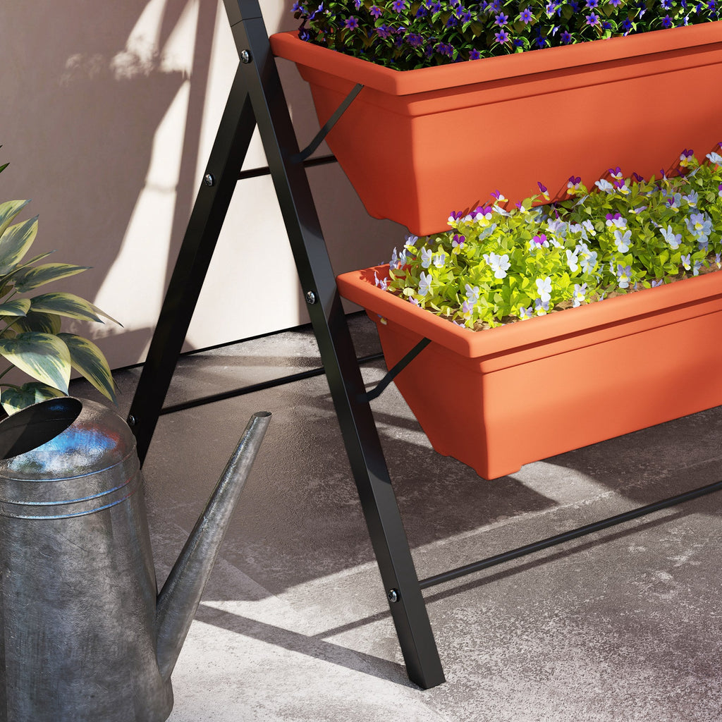 5-Tier Raised Garden Bed with 5 Planter Boxes, Red