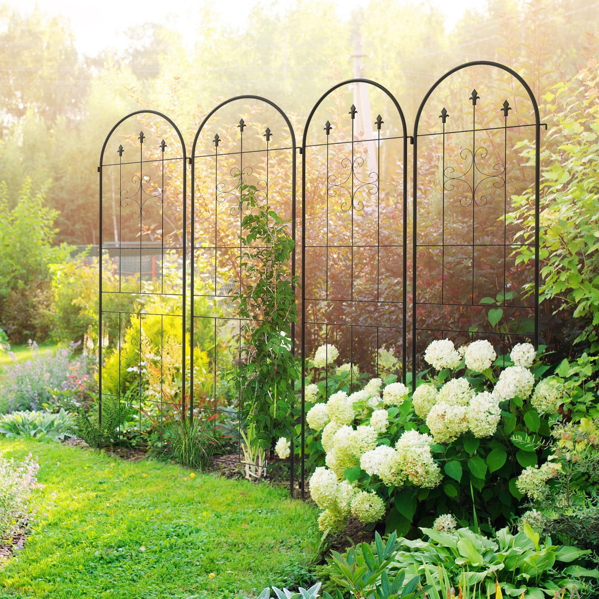4-Pack 20" x 71" Metal Garden Trellis with Arrow Design