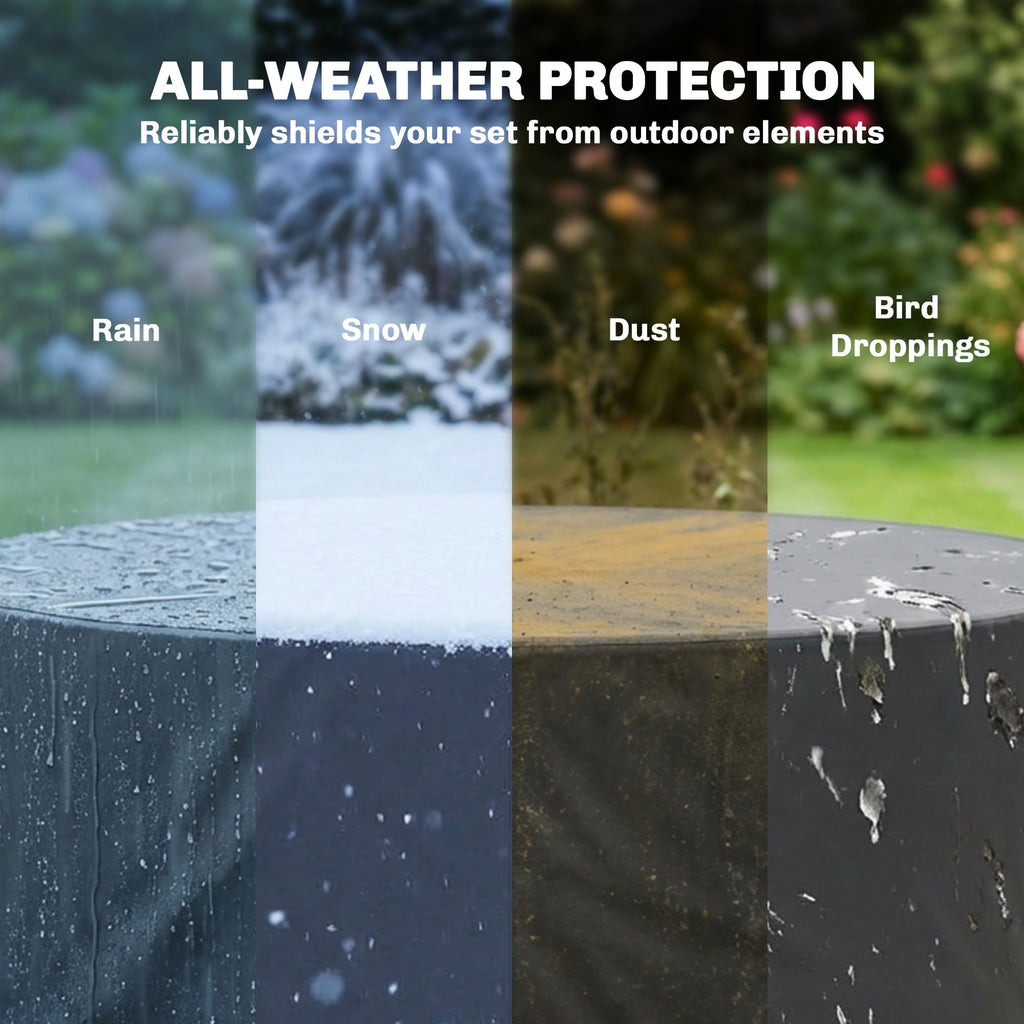 Outsunny Round Garden Furniture Cover, Waterproof Garden Table Cover, 420D Heavy Duty Oxford for Outdoor, Dia.214 x 70 cm, Black