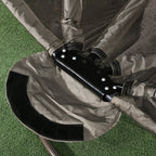 Patio Egg Chair with Swivel Base, Foldable Basket Chair w/ Cushion & Cup Holder, Sand