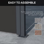 13' x 5' Retractable Side Awning, Full Cassette Privacy Screen, Black