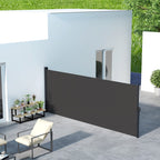 13' x 5' Retractable Side Awning, Full Cassette Privacy Screen, Black