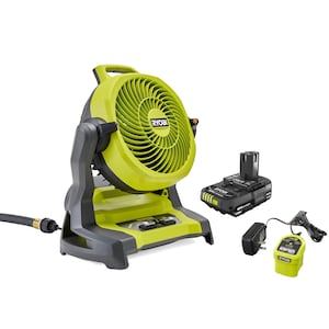 RYOBI ONE+ 18V Cordless 7-1/2 in. Bucket Top Misting Fan Kit with 1.5 Ah Battery and Charger RYOBIBullseye Deals