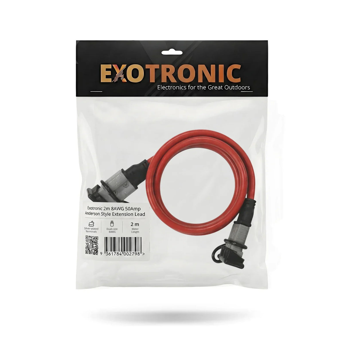 Exotronic 2m 8B&S / 8AWG 50A Anderson Style Extension Lead