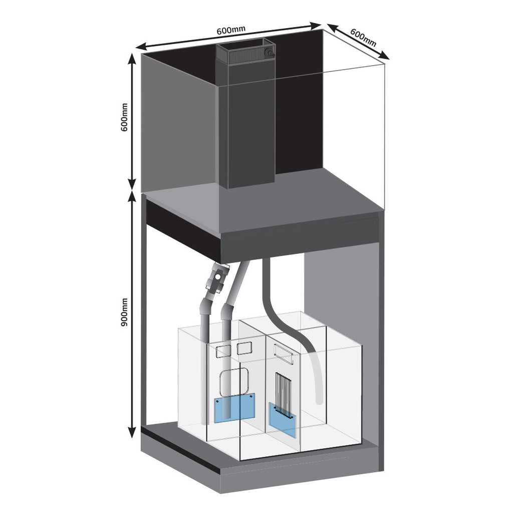 D-D Aqua-Pro Reef 600 CUBE Tank & Cabinet (Gloss Anthracite)