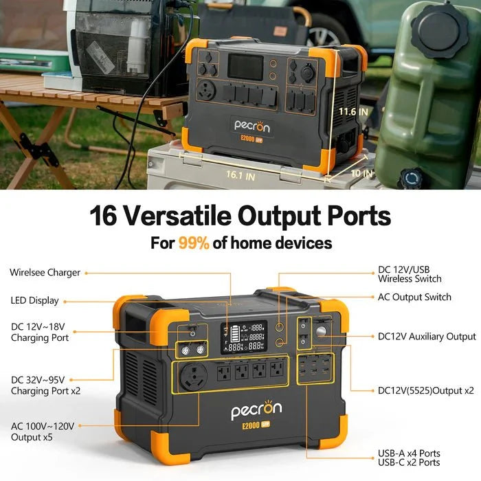 Pecron E2000LFP 2000W 1920Wh Expandable Portable Power Station