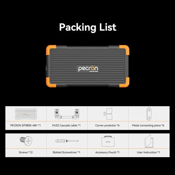 Pecron EP3800-48V 3840Wh Expansion Battery for E1500LFP/ E3600LFP/ E1000LFP/ E2400LFP/ F3000LFP