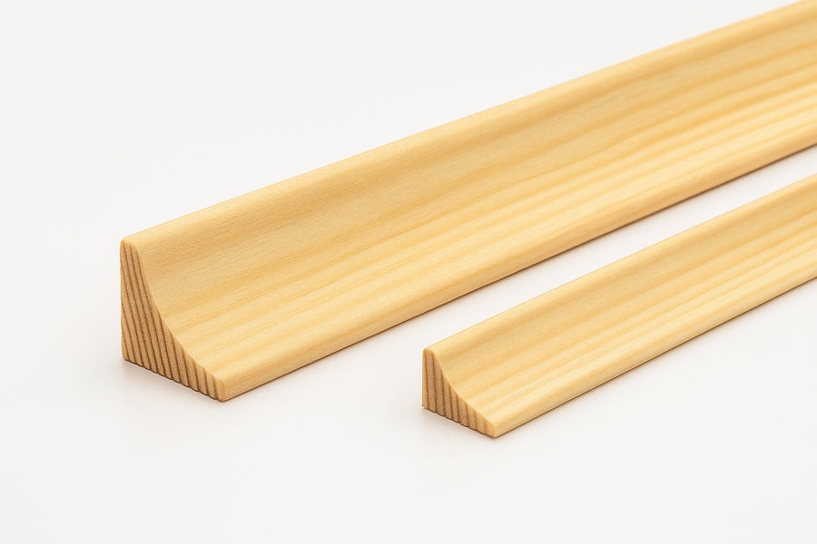 Pine Wood Scotia Trim 15x15 MM & 20x20 MM x 1 M & 2.4 M Length Natural Moulding Decorative Skirting Edge Strip